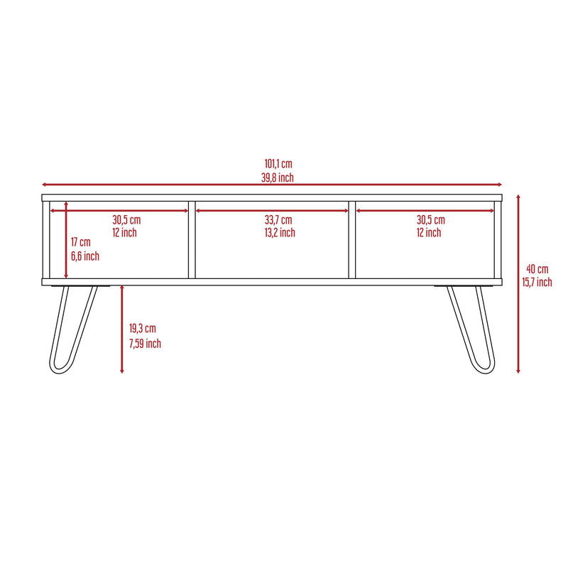 Coffee Table Minnesota, Two Shelves, Carbon Espresso Finish - Supfirm