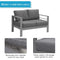 Comfortable Couch Grey Patio Outdoor Double Small Sleeper Sofa Furniture With Aluminum Frame - Supfirm