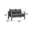 Comfortable Couch Grey Patio Outdoor Double Small Sleeper Sofa Furniture With Aluminum Frame - Supfirm