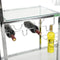 Contemporary Chrome Bar Serving Cart Silver Modern Glass Metal Frame Wine Cubbies Storage - Supfirm