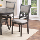 Contemporary Dining 5pc Set Round Table w 4x Side Chairs Grey Finish Rubberwood Unique Design - Supfirm