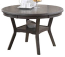 Contemporary Dining 5pc Set Round Table w 4x Side Chairs Grey Finish Rubberwood Unique Design - Supfirm