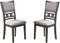 Contemporary Dining 5pc Set Round Table w 4x Side Chairs Grey Finish Rubberwood Unique Design - Supfirm