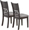 Contemporary Dining 5pc Set Round Table w 4x Side Chairs Grey Finish Rubberwood Unique Design - Supfirm