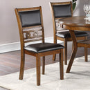 Contemporary Dining 5pc Set Round Table w 4x Side Chairs Walnut Finish Rubberwood Unique Design - Supfirm