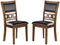 Contemporary Dining 5pc Set Round Table w 4x Side Chairs Walnut Finish Rubberwood Unique Design - Supfirm