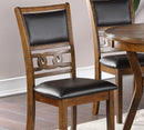 Contemporary Dining 5pc Set Round Table w 4x Side Chairs Walnut Finish Rubberwood Unique Design - Supfirm