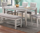 Contemporary Dining 6pc Set Table w 4x Side Chairs And Bench Natural Finish Padded Cushion Seats Chairs Rectangular Dining Table Dining Room Furniture - Supfirm