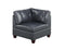 Contemporary Genuine Leather Black Tufted 6pc Modular Sectional Set 2x Corner Wedge 3x Armless Chair 1x Ottoman Living Room Furniture Sofa Couch - Supfirm