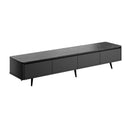 Contemporary TV Stand with 4 Drawers Media Console for TVs Up to 70", Handle-Free Design Modern Elegant TV Cabinet, Black Marble Texture - Supfirm