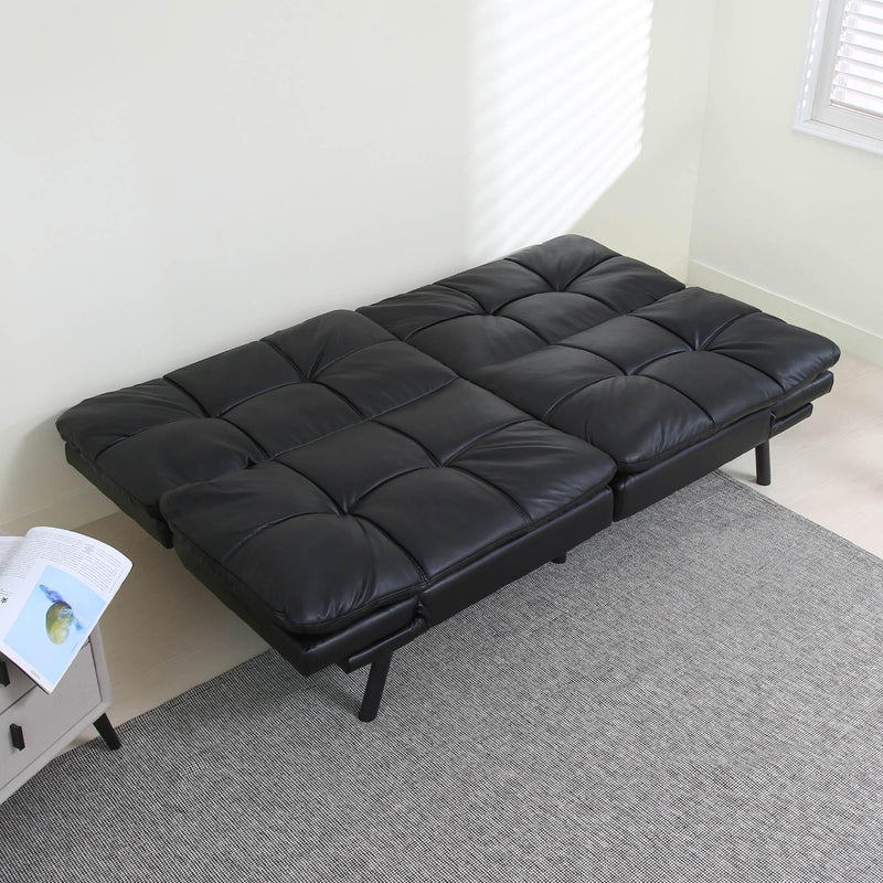 Convertible Memory Foam Futon Couch Bed, Modern Folding Sleeper Sofa-SF267PUBK - Supfirm