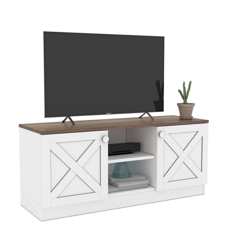 Costal Wood Base 2 Cupboards Vintage TV Stand - Supfirm