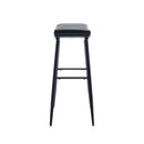 Counter Height Bar Stool Set of 2 for Dining Room Kitchen Counter Island, PU Upholstered Breakfast Seat Stools With Footrest,Black - Supfirm