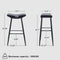 Counter Height Bar Stool Set of 2 for Dining Room Kitchen Counter Island, PU Upholstered Breakfast Seat Stools With Footrest,Black - Supfirm