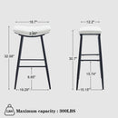 Counter Height Bar Stool Set of 2 for Dining Room Kitchen Counter Island, PU Upholstered Breakfast Seat Stools With Footrest,Cream - Supfirm