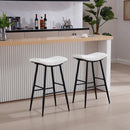 Counter Height Bar Stool Set of 2 for Dining Room Kitchen Counter Island, PU Upholstered Breakfast Seat Stools With Footrest,Cream - Supfirm