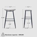 Counter Height Bar Stool Set of 2 for Dining Room Kitchen Counter Island,Linen fabric Upholstered Breakfast Seat Stools With Footrest,Beige Gray+Pale Blue - Supfirm