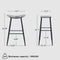 Counter Height Bar Stool Set of 2 for Dining Room Kitchen Counter Island,Linen fabric Upholstered Breakfast Seat Stools With Footrest,Beige Gray+Pale Blue - Supfirm