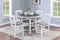 Counter Height Dining Table w Storage Shelve 4x Chairs Padded Seat Unique Design Back 5pc Dining Set White Color - Supfirm