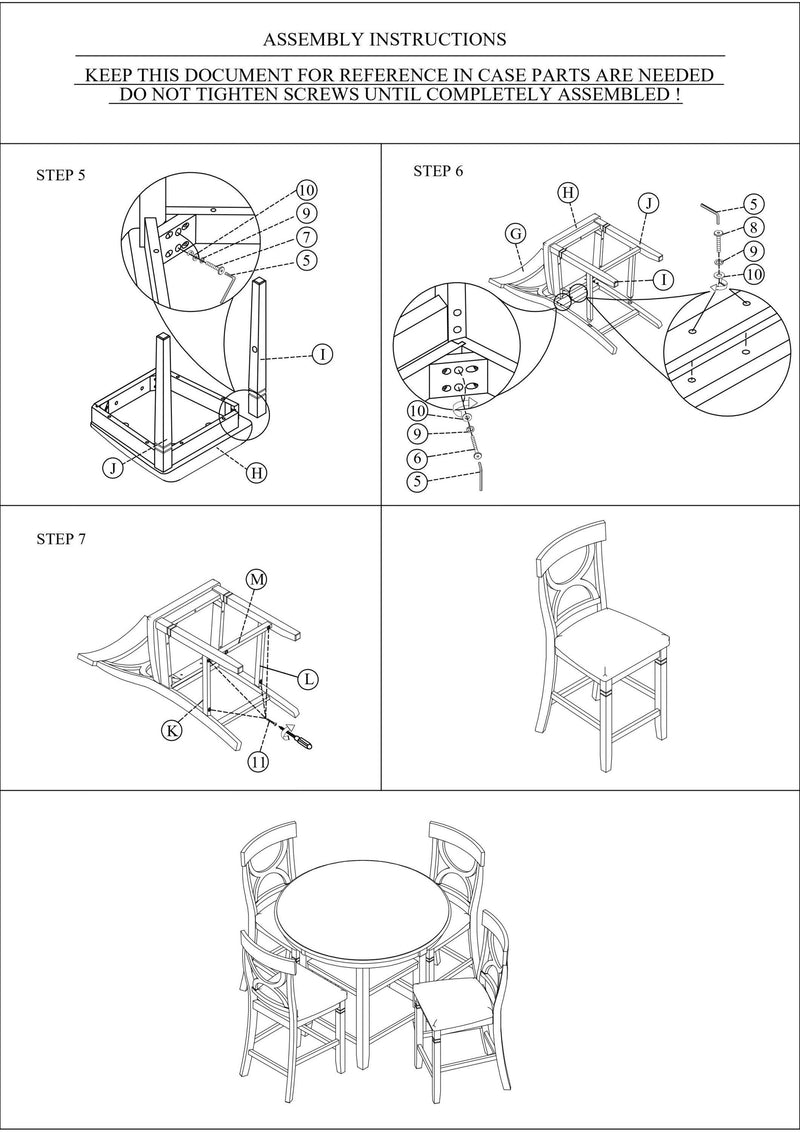 Counter Height Dining Table w Storage Shelve 4x Chairs Padded Seat Unique Design Back 5pc Dining Set White Color - Supfirm