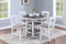 Counter Height Dining Table w Storage Shelve 4x Chairs Padded Seat Unique Design Back 5pc Dining Set White Color - Supfirm