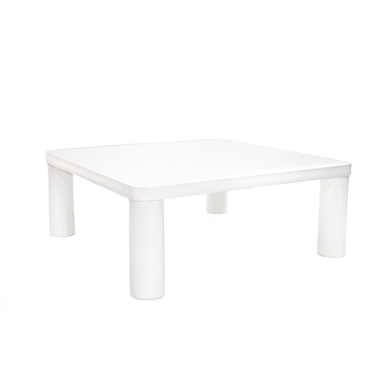 Cream White Coffe Table, 33.5" Modern Minimalist Square Coffee Tables for Living Room Home Office, Sturdy Durable Low Table for Sitting on The Floor, Tatami Floor Tables - Supfirm