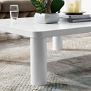 Cream White Coffe Table, 33.5" Modern Minimalist Square Coffee Tables for Living Room Home Office, Sturdy Durable Low Table for Sitting on The Floor, Tatami Floor Tables - Supfirm