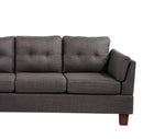 Dalia Dark Gray Linen Modern Sectional Sofa with Left Facing Chaise - Supfirm