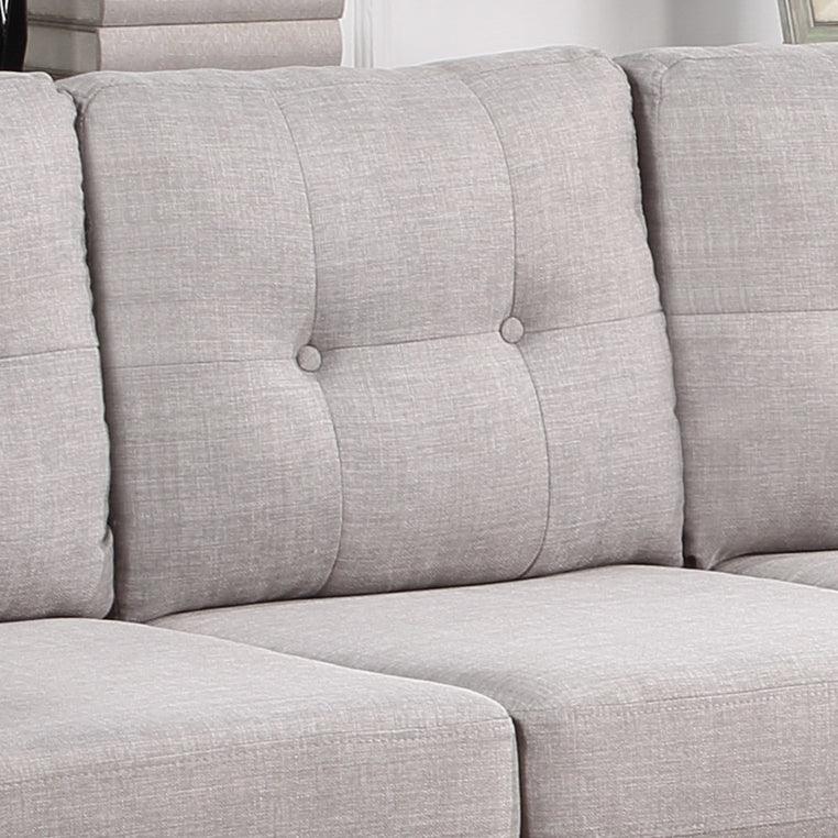 Dalia Light Gray Linen Modern Sectional Sofa with Right Facing Chaise - Supfirm