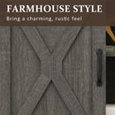 Dark Gray Farmhouse Storage Cabinet Sideboard Shelves Movable Barn Door Tv Stands For Living Room Indoor - Supfirm