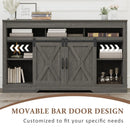 Dark Gray Farmhouse Storage Cabinet Sideboard Shelves Movable Barn Door Tv Stands For Living Room Indoor - Supfirm