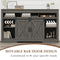 Dark Gray Farmhouse Storage Cabinet Sideboard Shelves Movable Barn Door Tv Stands For Living Room Indoor - Supfirm