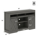 Dark Gray Farmhouse Storage Cabinet Sideboard Shelves Movable Barn Door Tv Stands For Living Room Indoor - Supfirm