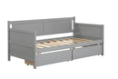 Daybed with two drawers, Twin size Sofa Bed,Storage Drawers for Bedroom,Living Room ,Grey - Supfirm