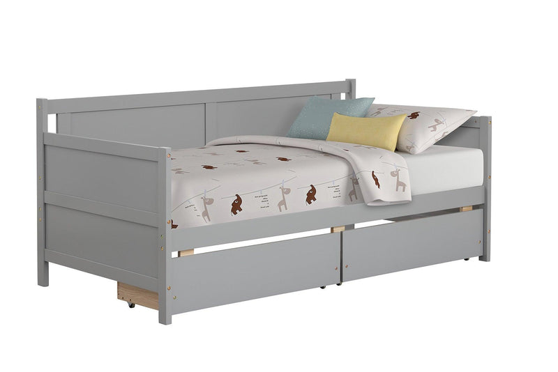 Daybed with two drawers, Twin size Sofa Bed,Storage Drawers for Bedroom,Living Room ,Grey - Supfirm