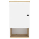 Supfirm DEPOT E-SHOP Arya Medicine Single Door Cabinet, One Shelf, Two Interior Shelves, Light Oak / White - Supfirm