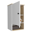 Supfirm DEPOT E-SHOP Arya Medicine Single Door Cabinet, One Shelf, Two Interior Shelves, Light Oak / White - Supfirm