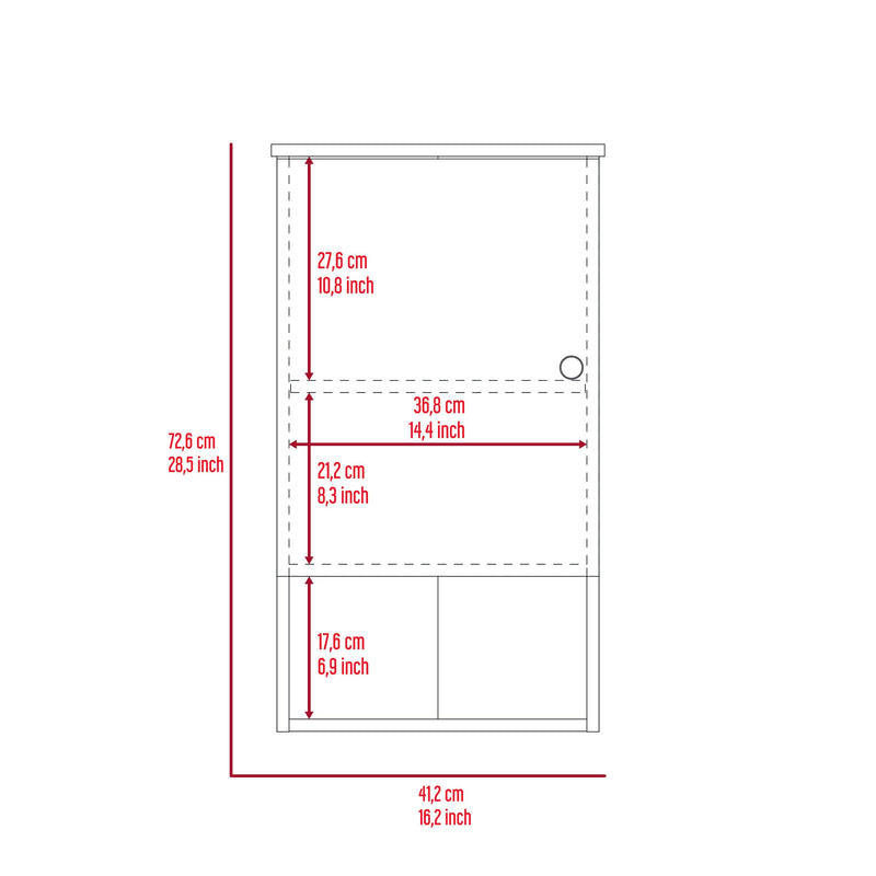 Supfirm DEPOT E-SHOP Arya Medicine Single Door Cabinet, One Shelf, Two Interior Shelves, Light Oak / White - Supfirm