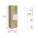 Supfirm DEPOT E-SHOP Magna Medicine Single Door Cabinet, Three Shelves, Light Oak / White - Supfirm