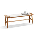 Design Natural Oak Wood Dining Bench Bed Bench for Dining Room, Bedroom, Bathroom (White) - Supfirm