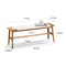 Design Natural Oak Wood Dining Bench Bed Bench for Dining Room, Bedroom, Bathroom (White) - Supfirm