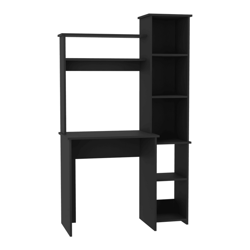 Desk Logan, Five Cubbies, Black Wengue Finish - Supfirm