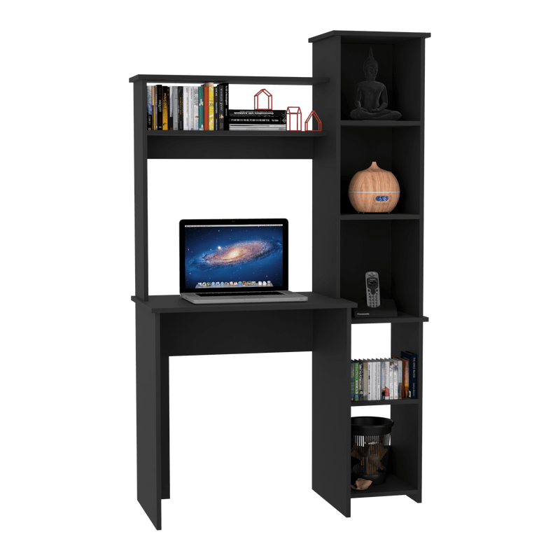 Desk Logan, Five Cubbies, Black Wengue Finish - Supfirm