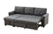 Destiny Dark Gray Linen Reversible Sleeper Sectional Sofa with Storage Chaise - Supfirm