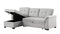 Destiny Light Gray Linen Reversible Sleeper Sectional Sofa with Storage Chaise - Supfirm