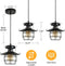 DGY Vintage Farmhouse Pendant Light Rustic Metal Caged Pendant Lights Black Cage Hanging Lamp for Kitchen Island Entryway Bedrooms Living Room Barn,Adjustable Height E26 Bulb（1 Light） - Supfirm