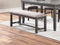 Dining Room Furniture 6pc Set Rectangle Table 4x Side Chairs and A Bench Grey Finish MDF Rubberwood - Supfirm