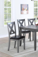 Dining Room Furniture Casual Modern 6pc Set Dining Table 4x Side Chairs and A Bench Rubberwood and Birch veneers Gray Finish - Supfirm