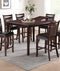 Dining Room Furniture Dark Brown Counter Height Dining Table w Butterfly Leaf 6x High Chairs Wooden Top 7pc Set Table Contemporary - Supfirm