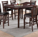 Dining Room Furniture Dark Brown Counter Height Dining Table w Butterfly Leaf 6x High Chairs Wooden Top 7pc Set Table Contemporary - Supfirm